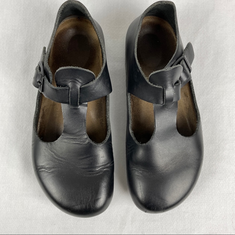 Birkenstock Leather Mary Janes Shoes Paris Black